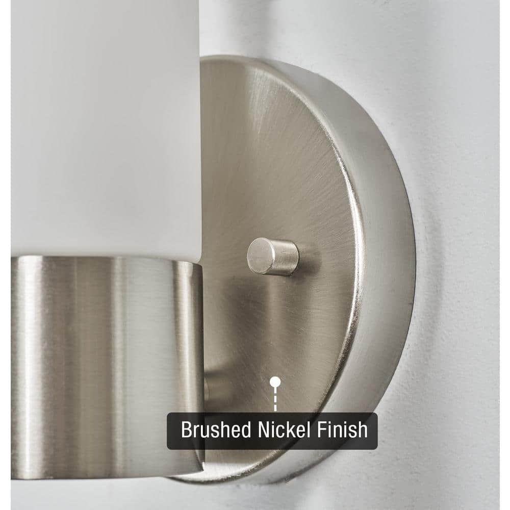 Brushed Nickel 10" Modern Wall Sconce with Frosted Glass Shade