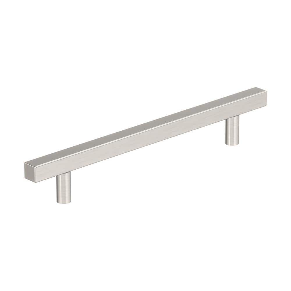 Satin Nickel Brushed Modern Bar Pulls with Mounting Hardware, 10 Pack