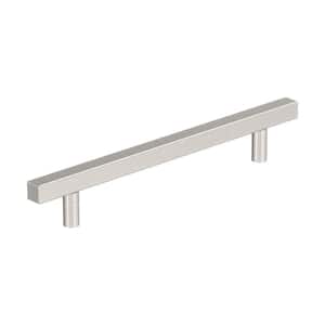 Bar Pulls Square 6-5/16 in. (160 mm) Center-to-Center Satin Nickel Cabinet Bar Pull (10-Pack )