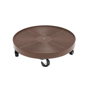 16 in. Espresso Round HDPE Plant Dolly/Caddy without Hole