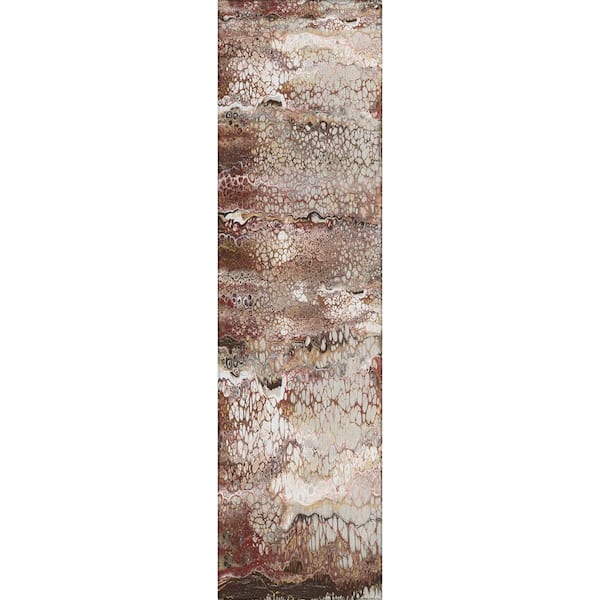Addison Rugs Karina Brown 2 ft. 3 in. x 7 ft. 6 in. Geometric Indoor/Outdoor Area Rug