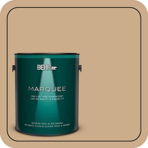 BEHR MARQUEE 1 gal. #N280-4 Perfect Tan Semi-Gloss Enamel Interior Paint & Primer