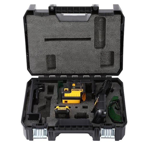 DEWALT 12V MAX Lithium-Ion 100 ft. Green Self-Leveling 5-Spot Beam Laser  Level with 2.0Ah Battery, Charger, and TSTAK Case DW085LG - The Home Depot