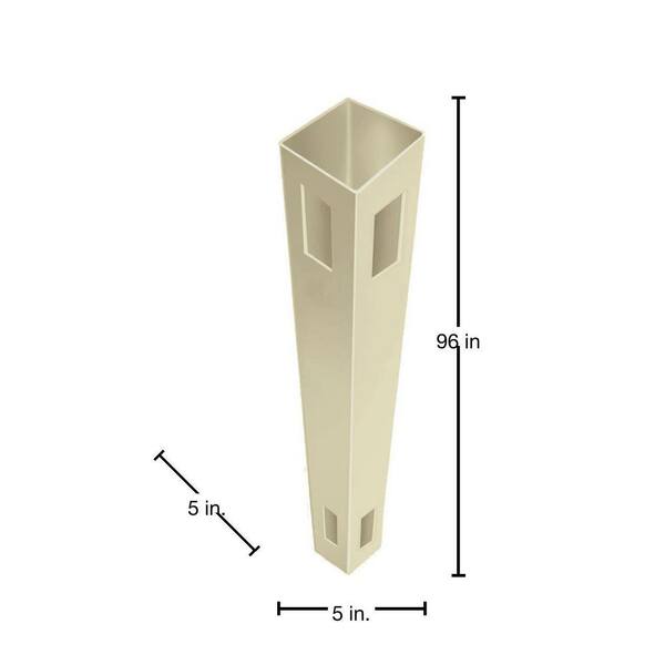 Veranda 5 in. x 5 in. x 8 ft. Sand Vinyl Routed Fence Corner Post