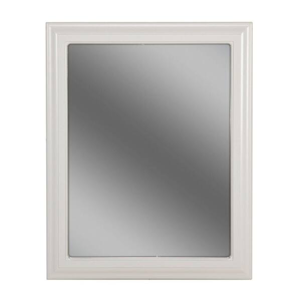 St. Paul Providence 24 in. L x 30 in. W Framed Wall Mirror in White