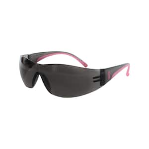 Eva Women's Gray/Pink Anti-Scratch Coating Rimless Safety Glasses with Gray Tinted Lenses