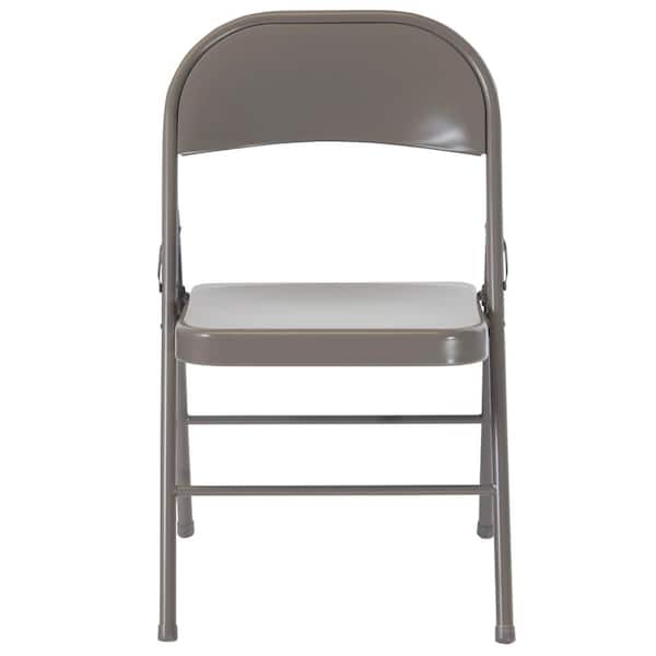 Carnegy Avenue Gray Metal Folding Chair (2-Pack)