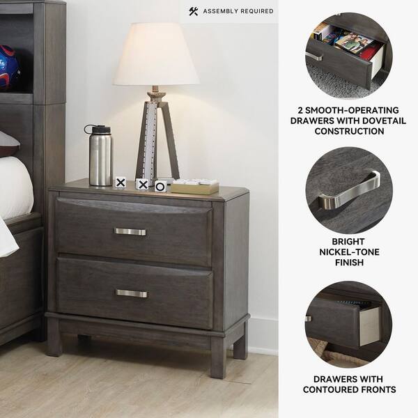 Signature DESIGN BY ASHLEY Caitbrook Gray 2-Drawers 26 in. W