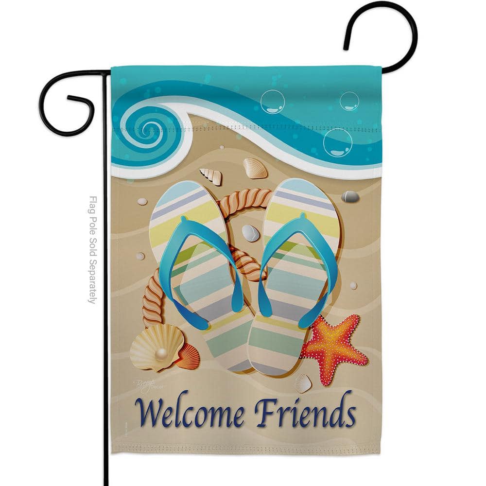 Breeze Decor 13 in. x 18.5 in. Sunny Friends Beach Garden Flag 2-Sided Coastal Decorative Vertical Flags