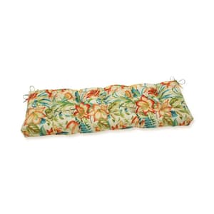 Tropical Rectangular Outdoor Bench Cushion in Blue