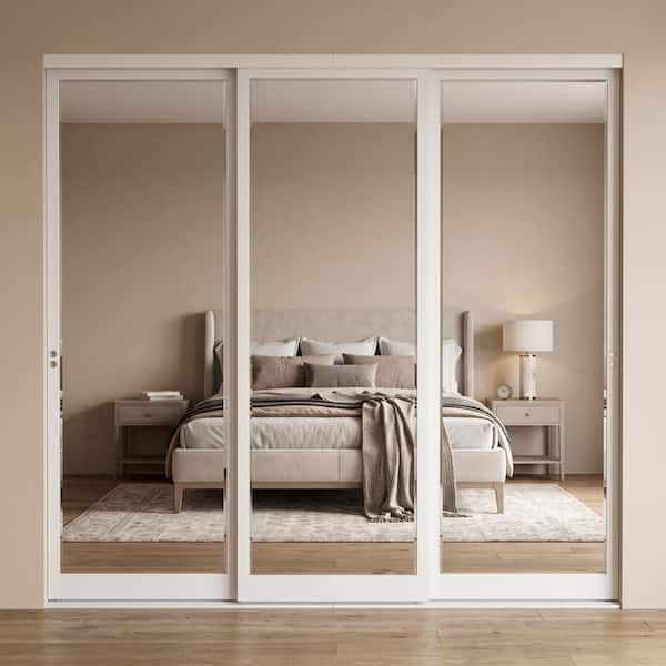 Impact Plus 90 in. x 96 in. Mir-Mel White Mirror Solid Core MDF