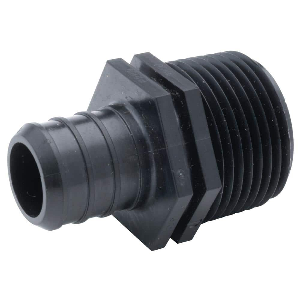 Zurn Crimp QickSert Polyethylene Male Adapter - 1 in. Barb x 1 in. MPT ...