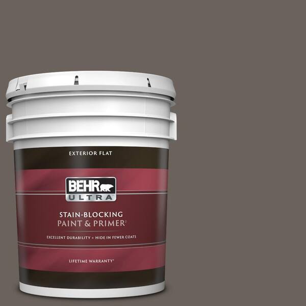 BEHR ULTRA 5 gal. #T11-8 Back Stage Flat Exterior Paint & Primer