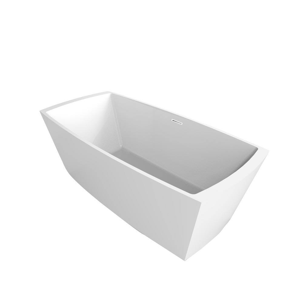 Sorley 67'' White Acrylic Freestanding Soaking Bathtub