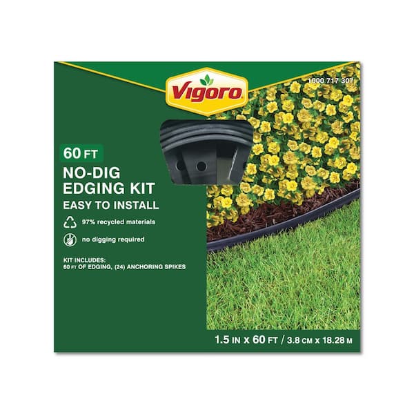 60 ft. No-Dig Plastic Landscape Edging Kit