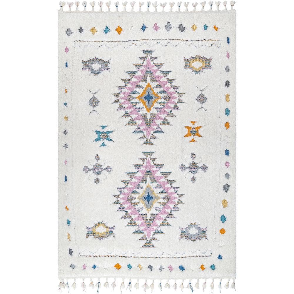 nuLOOM Jocelyn Carved Tribal Shag White 7 ft. 10 in. x 10 ft. Area Rug  OZOT01A-8010 - The Home Depot