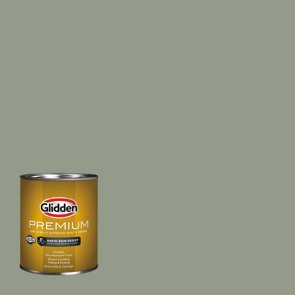 Glidden Premium 1 qt. Green Tea Leaf PPG1128-5 Satin Exterior