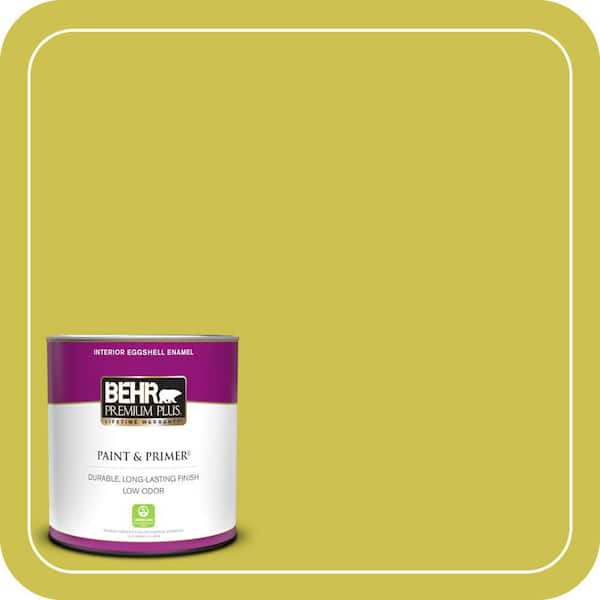 BEHR PREMIUM PLUS 1 qt. #P340-5A Cilantro Lime Eggshell Enamel Low Odor Interior Paint and Primer