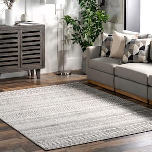 Catherina Transitional Geometric Gray 12 ft. x 15 ft. Area Rug