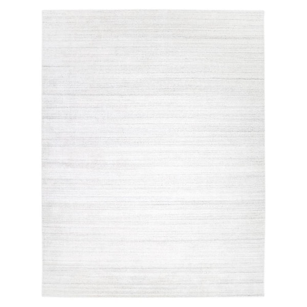 Harbor Contemporary Solid Ivory 8 ft. x 10 ft. Hand-Knotted Area Rug