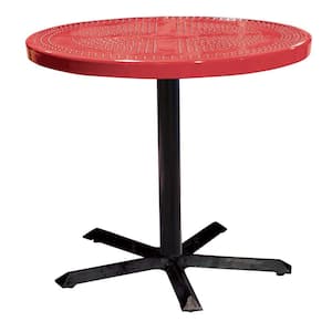 36 in. Red Commercial Round Portable Table