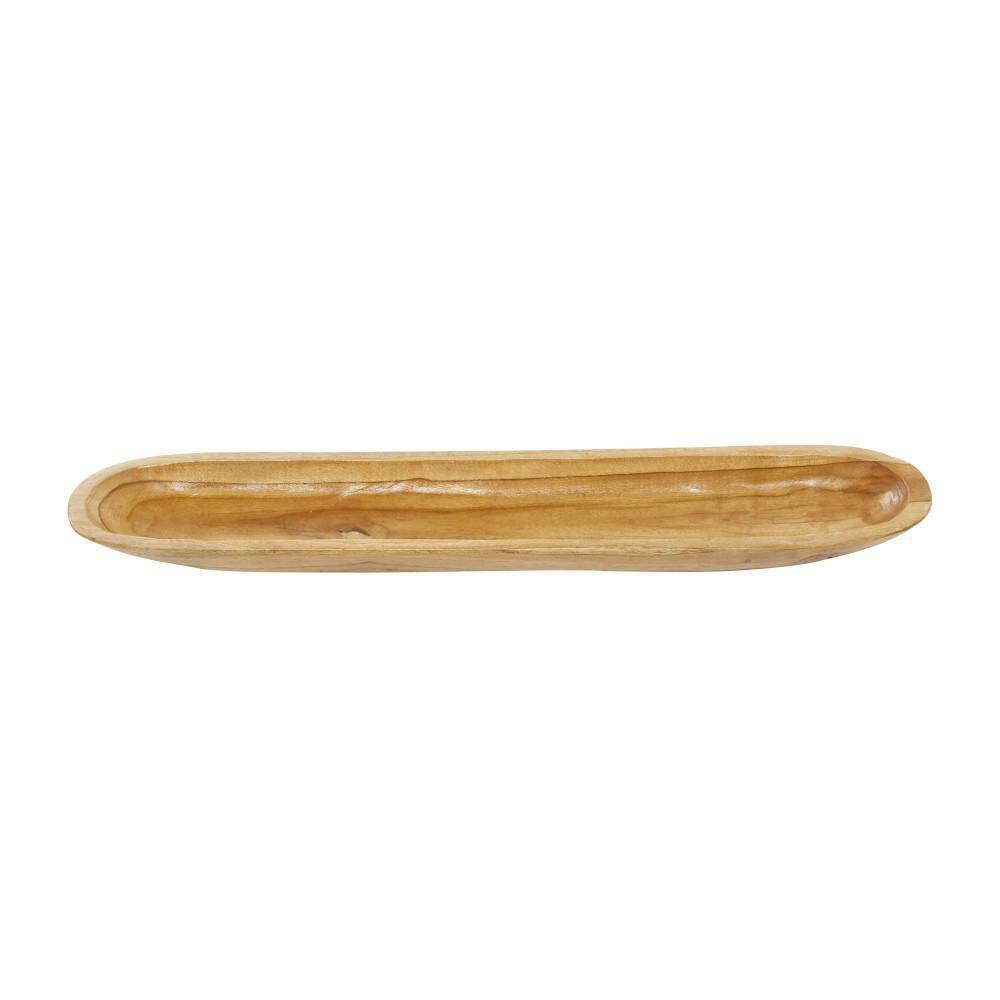 Handmade Teak Wood Live Edge Oval Serving Tray