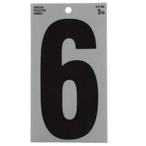 5 in. Mylar Reflective Self-Adhesive Number 6