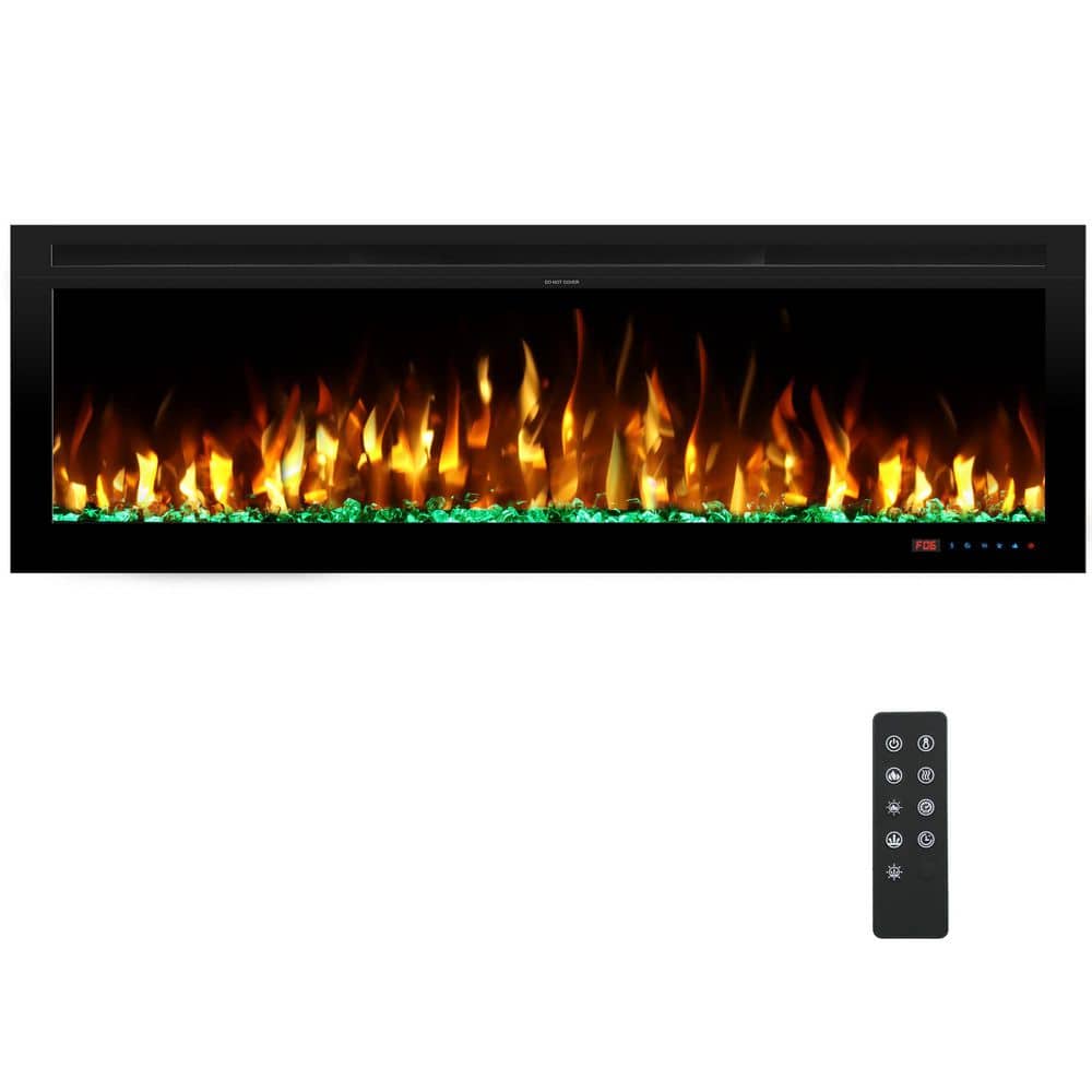 50 in. Electric Fireplace Insert with 4 Pureand 3 Blended Flames, 5-Speeds, Wall/Recessed, Remote, Crystal Log Effects price history on PriceWatchPro