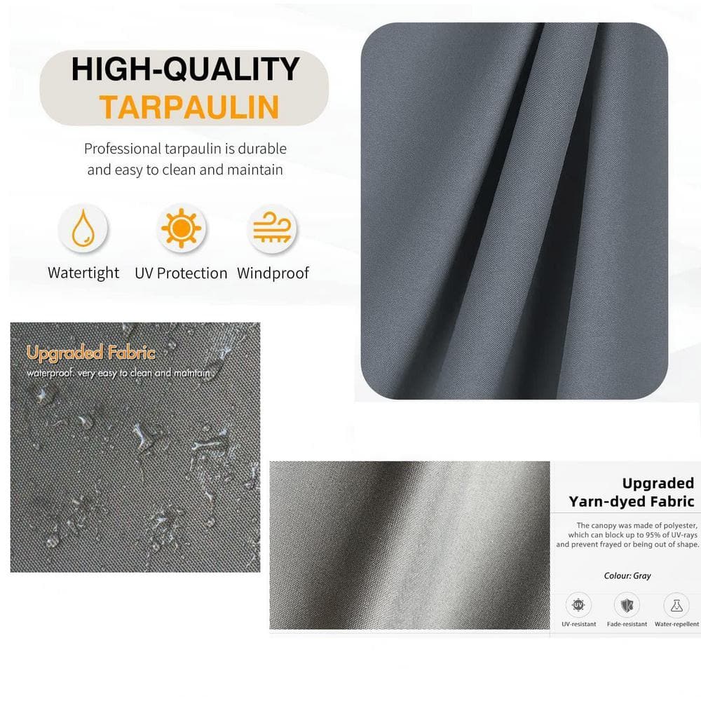 Gray Polyester Replacement Canopy for 10x10 FT Pergola