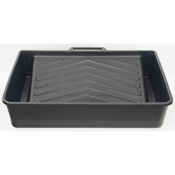 Homehunch Paint Holder Tray for Rollers Plastic Painting Supplies Small 9 inch, Size: Small (9 inches), Black