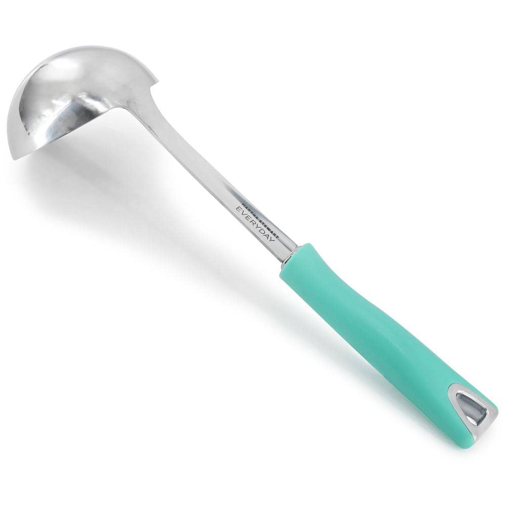 Turquoise Stainless Steel Ladle and Serving Spoon Set