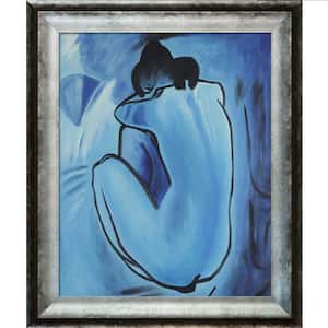 Blue Nude by Pablo Picasso Athenian Distressed Silver Framed People Oil Painting Art Print 20 in. x 21 in.