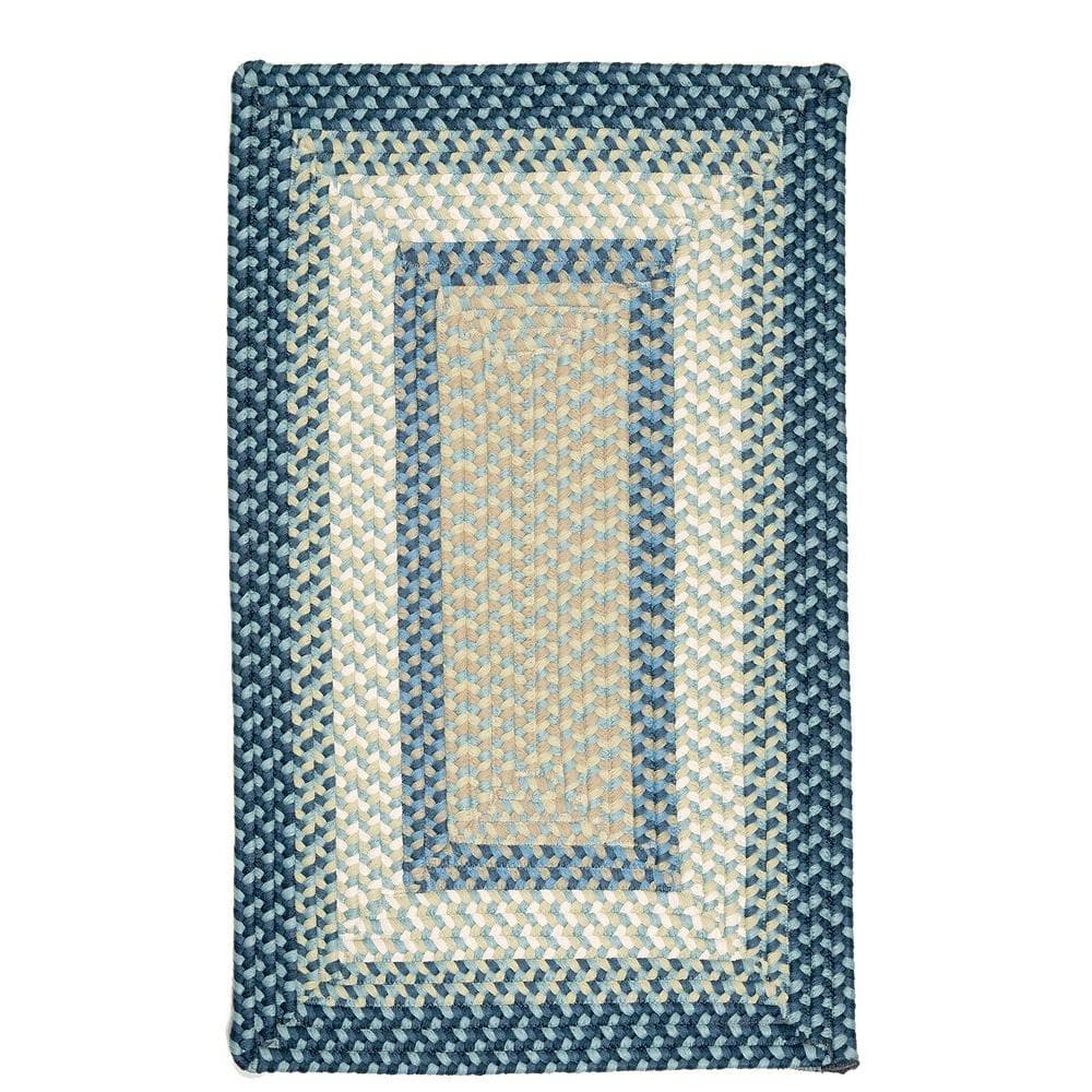 Colonial Blue Burst Braided 3' x 5' Reversible Area Rug