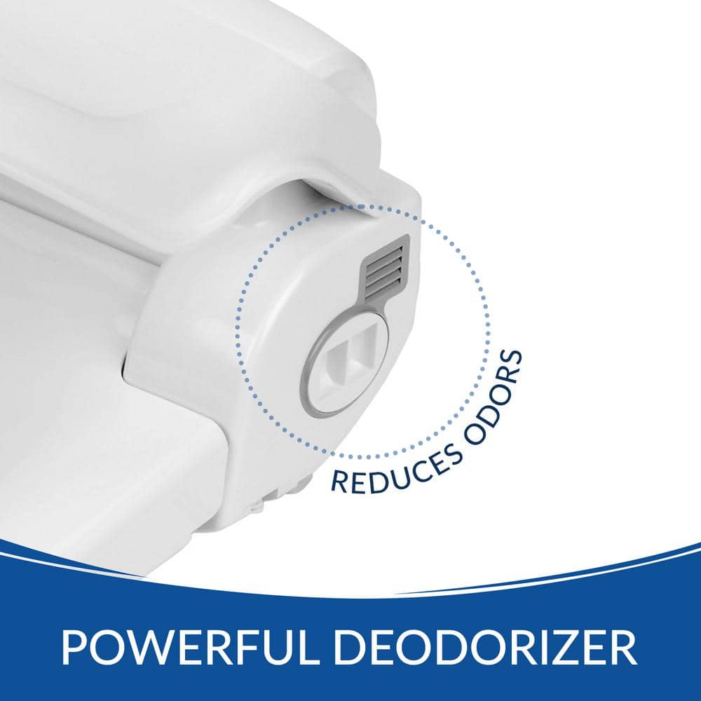 White Heated Round Electric Bidet Toilet Seat with Remote