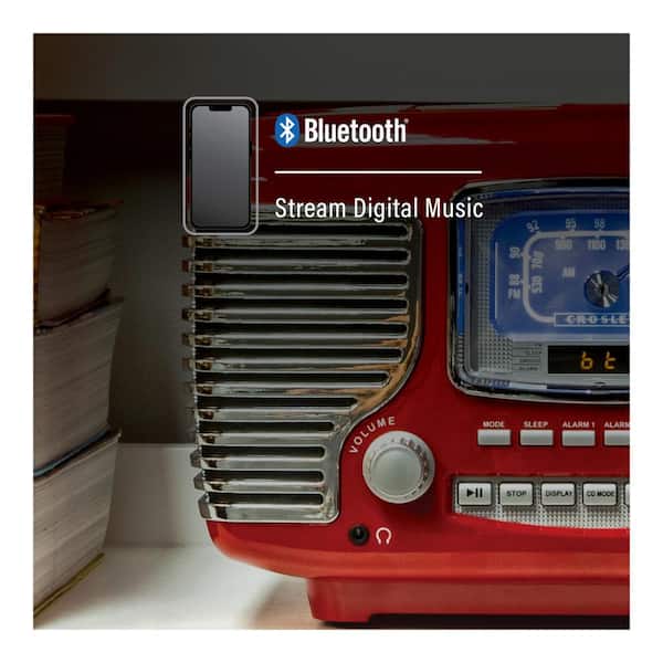 Crosley Corsair Radio Cd Player in Red CR612B-RE - The Home Depot
