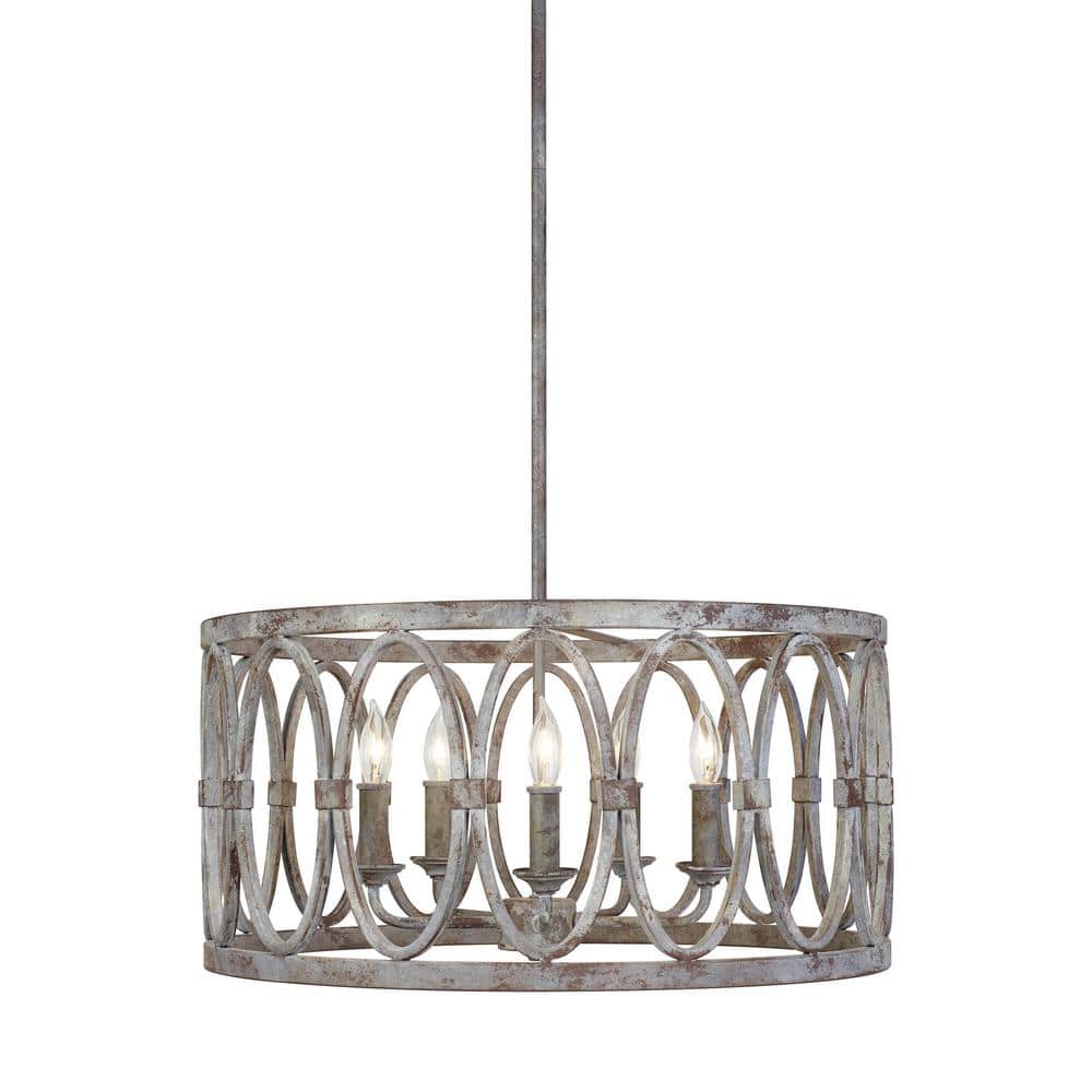 Patrice Deep Abyss 5-Light Chandelier with Oval Motifs