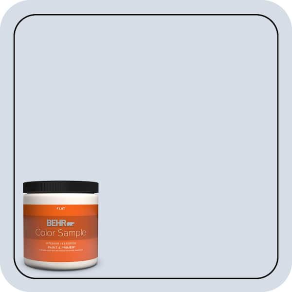 BEHR PREMIUM PLUS 8 oz. #590E-2 Snow Ballet Flat Interior/Exterior Paint & Primer Color Sample