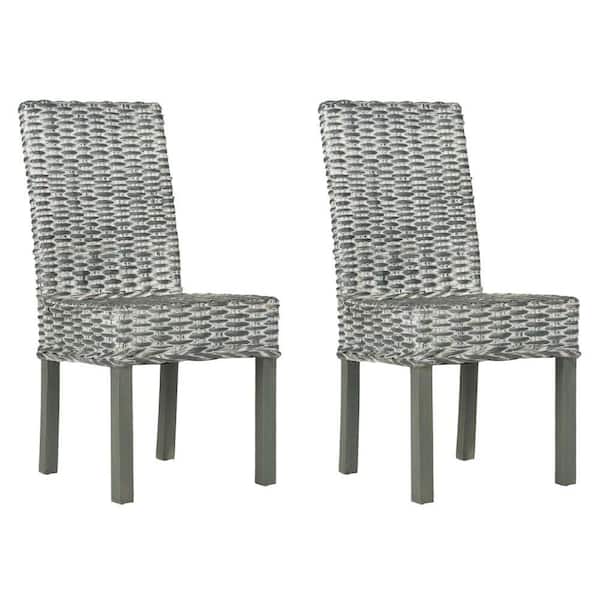 SAFAVIEH Wheatley Grey/White Wash Mango Wood Side Chair