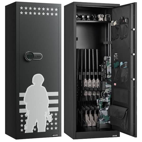 10-12 Gun Safe, Long Gun Cabinet for Rifles and Pistols, Quick Access Fireproof Rifle Safe with 4 Pistol Pockets