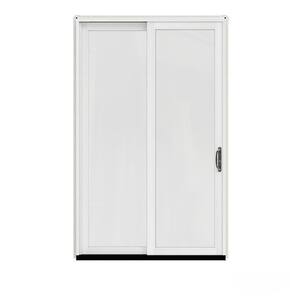 60 in. x 96 in. W-2500 Contemporary White Clad Wood Right-Hand Full Lite Sliding Patio Door w/White Paint Interior