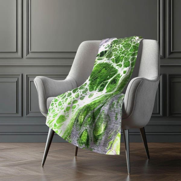Premium Machine Washable ASB682 Lime 50 in. x 70 in. Sherpa Throw Blanket