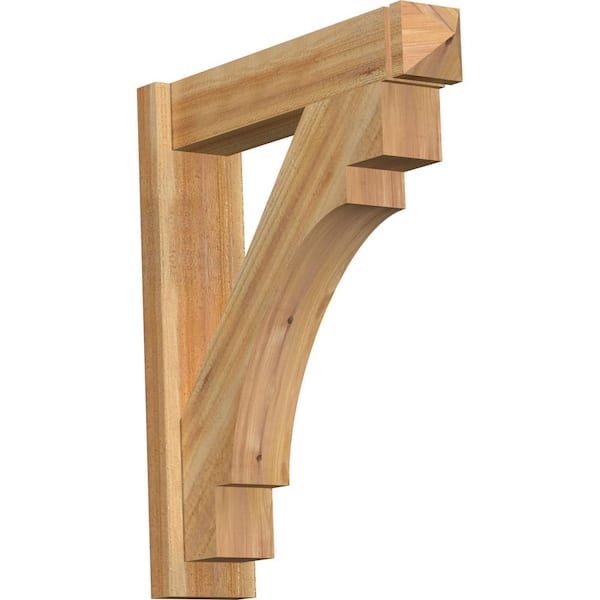 Ekena Millwork 6 in. x 30 in. x 26 in. Merced Arts and Crafts Rough Sawn Western Red Cedar Outlooker