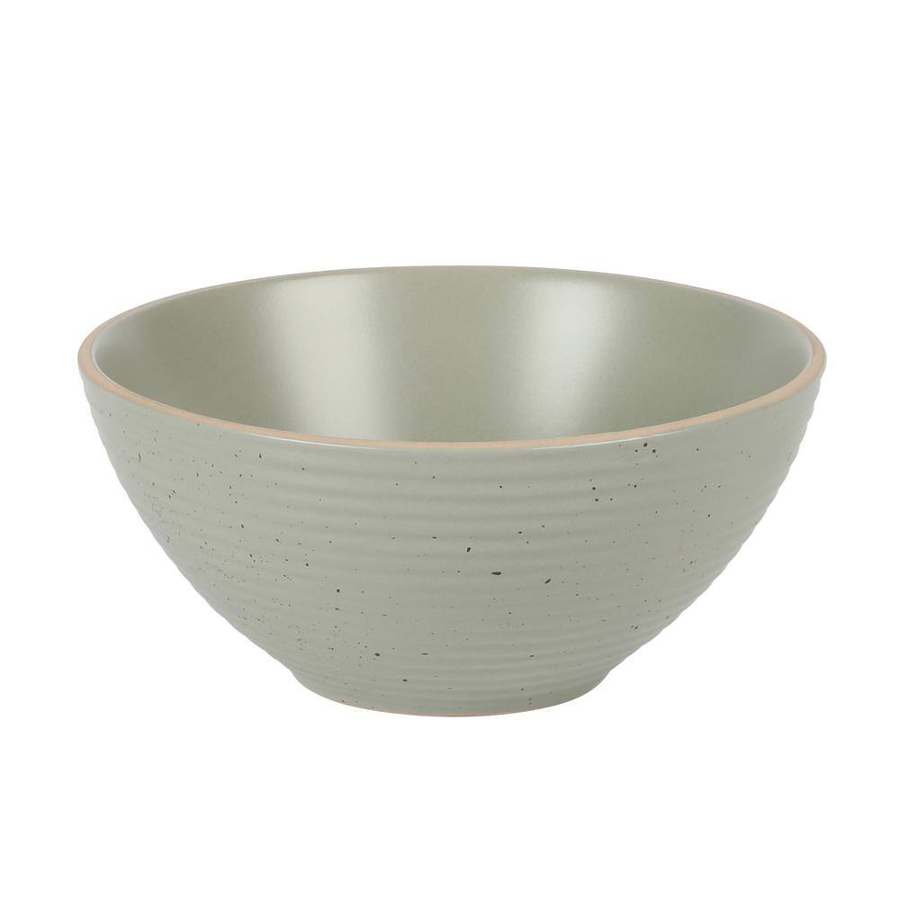 Sage Green Ceramic 16-Piece Embossed Dinnerware Set
