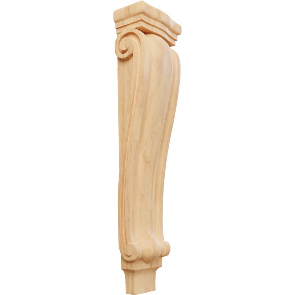 Ekena Millwork 4-1/4 in. x 6-3/4 in. x 27-1/2 in. Unfinished Wood Red Oak Extra Large Traditional Pilaster Corbel