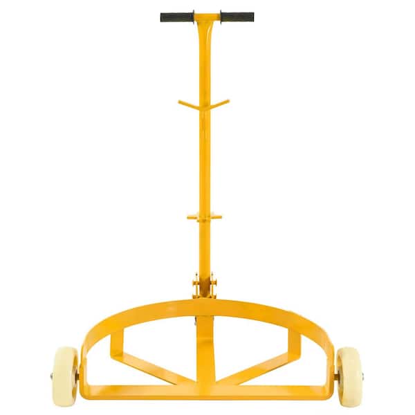 55 Gallon Drum Dolly, 1200lbs Capacity with 2 Fixed PU Wheels and 1 Swivel Wheel, Oil Barrel Drum Roller Hand Cart