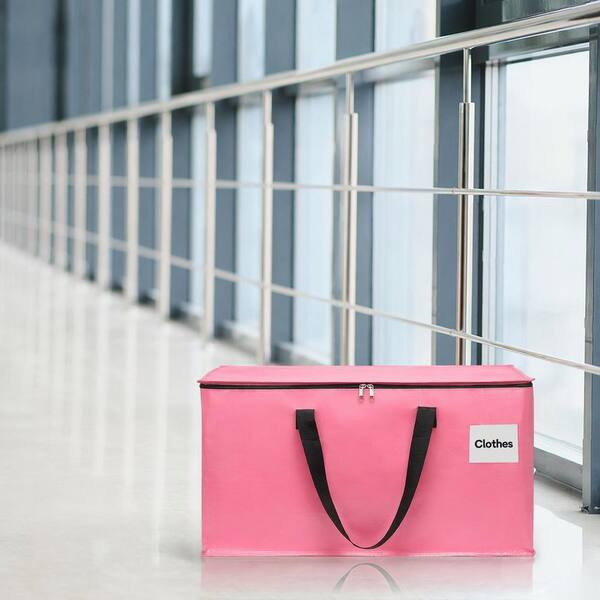 Anqtovp Domestic Carry-On Bag Pink Heavy Duty Moving Luggage Tote