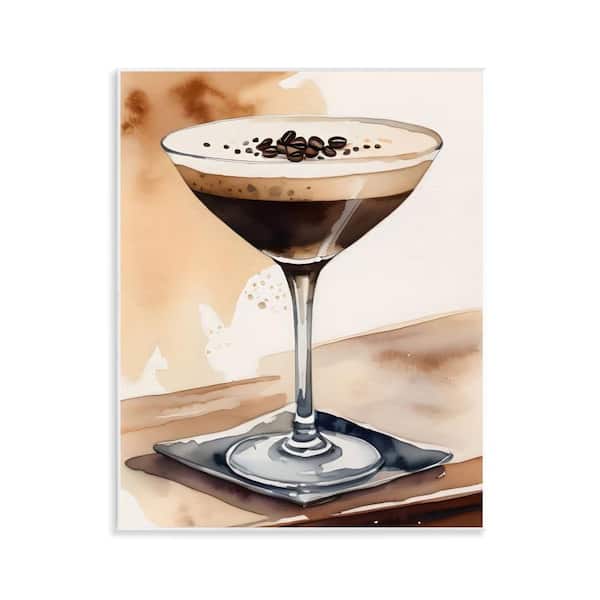 Stupell Industries Espresso Martini Watercolor by LSR Design Studio Unframed Food Graphic Art Print 14 in. x 11 in.