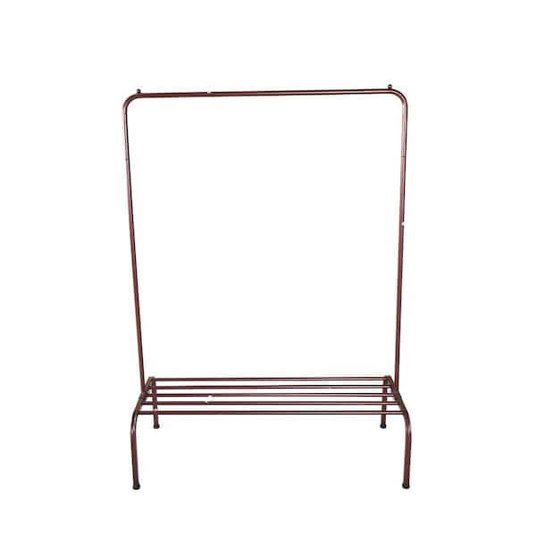 Ahokua Bronze Metal Clothing Rack with Bottom Shelf