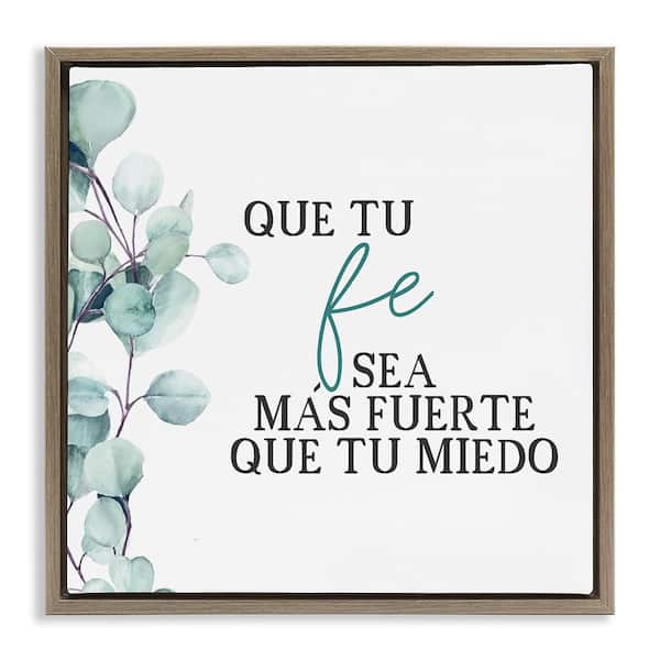 Stupell Industries Faith is Strong by Kim Allen Brown Floater Frame Religious Graphic Art Print 18 in. x 18 in.