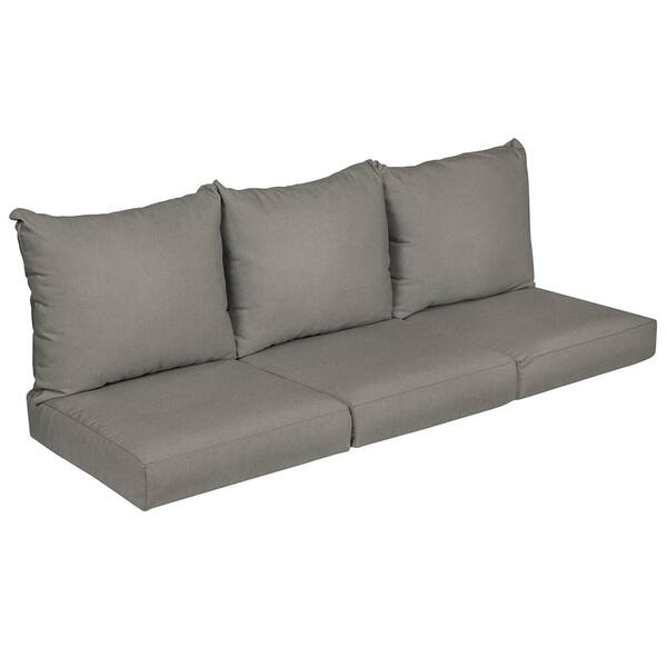 SORRA HOME 22.5 in. x 22.5 in. x 5 in. 6-Piece Deep Seating Outdoor Couch Cushion in Sunbrella Canvas Charcoal